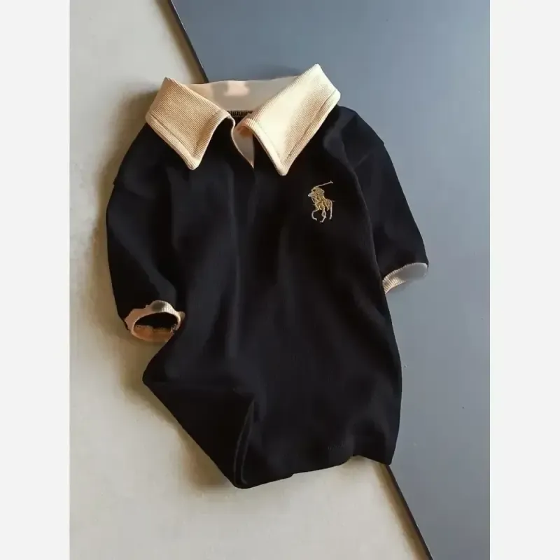 پولوشرت اسپرت بچگانه و بزرگسال کش بافت پنبه لاکرا گلدوزی شده