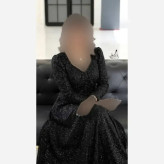 پیراهن مجلسی زنانه دانتل چمنی مشکی سنگدوزی شده کاپدار سایز بزرگ