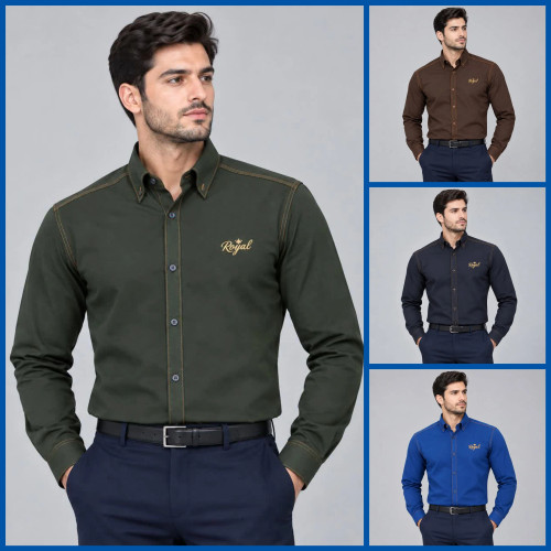 پیراهن مردانه بنگال کشی اندامی رنگی آستین بلند سایز L تا 2XL