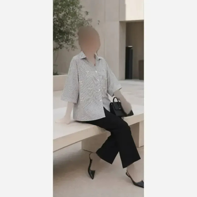 شومیز لنین نخ پاپیون مرواریدی فری سایز زنانه و دخترانه