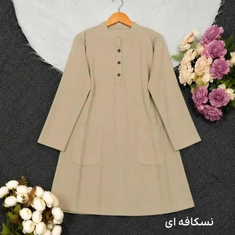 تونیک جلو بسته زنانه لنین مرغوب رنگ بندی متنوع فری سایز