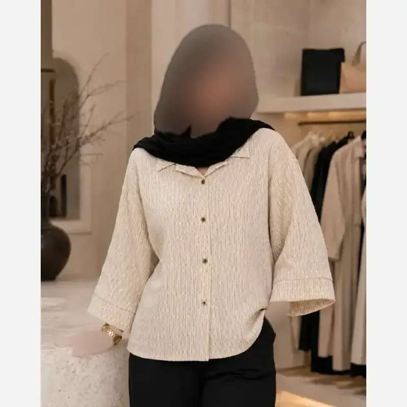 شومیز باکسی ترلان جنس زنبوری مناسب سایز 38 تا 46