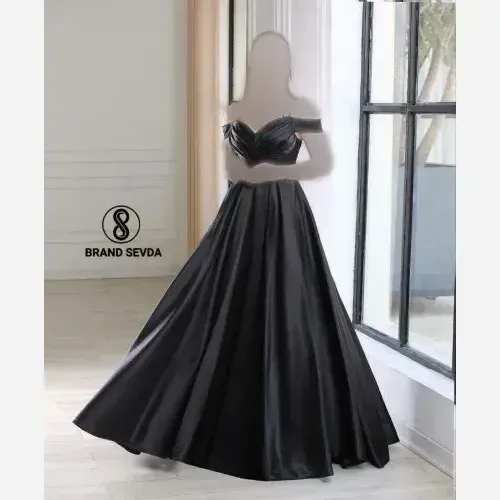 لباس مجلسی زنانه مدل سلین ساتن آمریکایی و دانتل سایز 38 تا 48