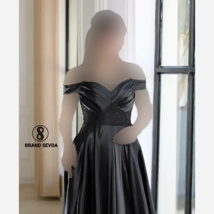 لباس مجلسی زنانه مدل سلین ساتن آمریکایی و دانتل سایز 38 تا 48