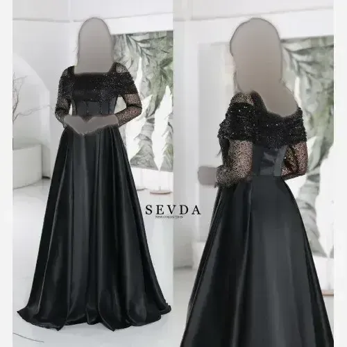 مدل بیتا لباس مجلسی پارچه جسیمکو با ساتن آمریکایی سایز 38 تا 48