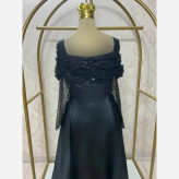 مدل بیتا لباس مجلسی پارچه جسیمکو با ساتن آمریکایی سایز 38 تا 48