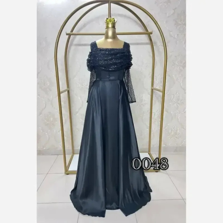 مدل بیتا لباس مجلسی پارچه جسیمکو با ساتن آمریکایی سایز 38 تا 48