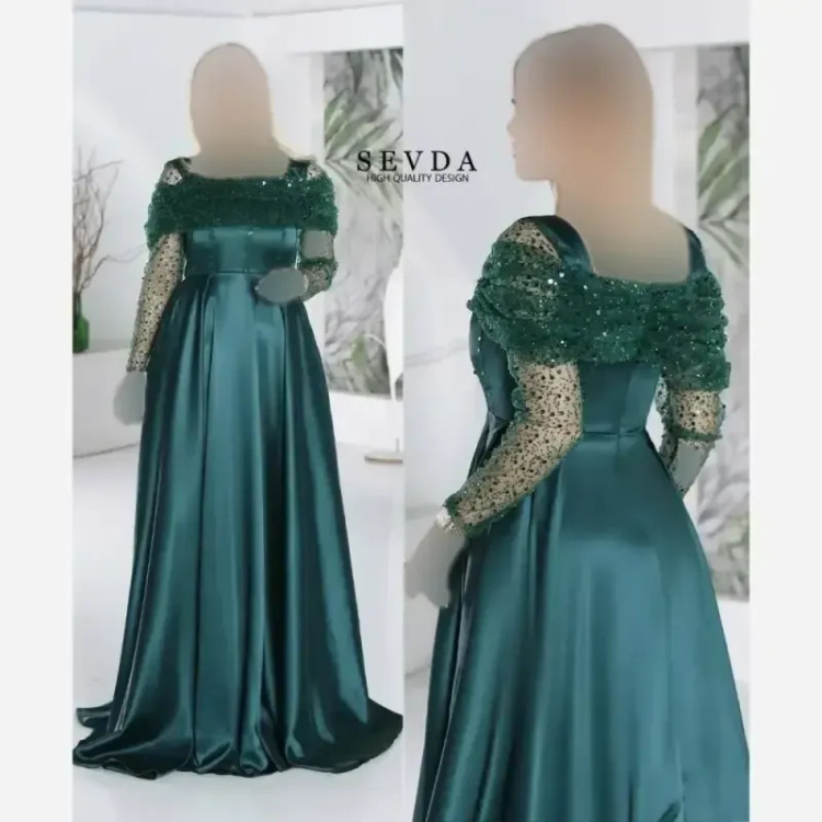 مدل بیتا لباس مجلسی پارچه جسیمکو با ساتن آمریکایی سایز 38 تا 48