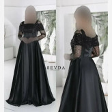 مدل بیتا لباس مجلسی پارچه جسیمکو با ساتن آمریکایی سایز 38 تا 48