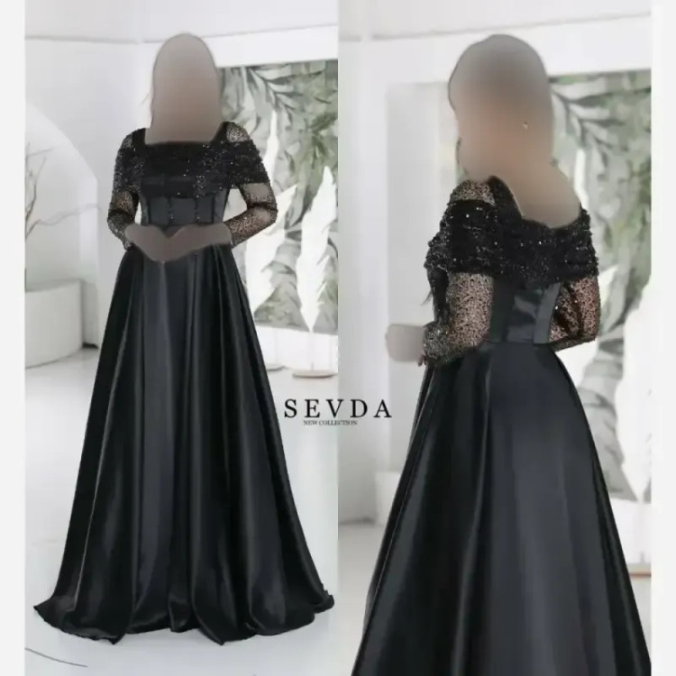 مدل بیتا لباس مجلسی پارچه جسیمکو با ساتن آمریکایی سایز 38 تا 48
