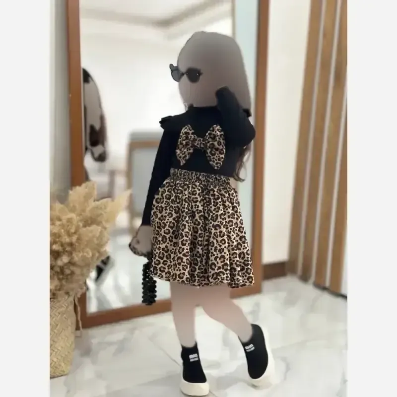 ست بلوز شلوار کتان بگ دخترانه طرح پروانه پاییزه رنگ صورتی و سبز