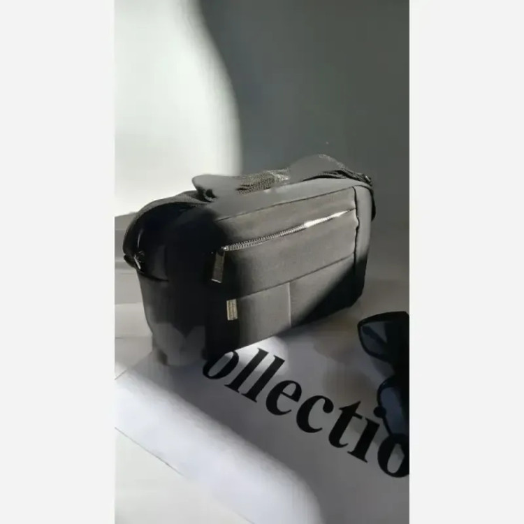 کیف اسپورت هانلی جنس نانسی رنگ مشکی سایز 15 در 20 با بند دوشی بلند