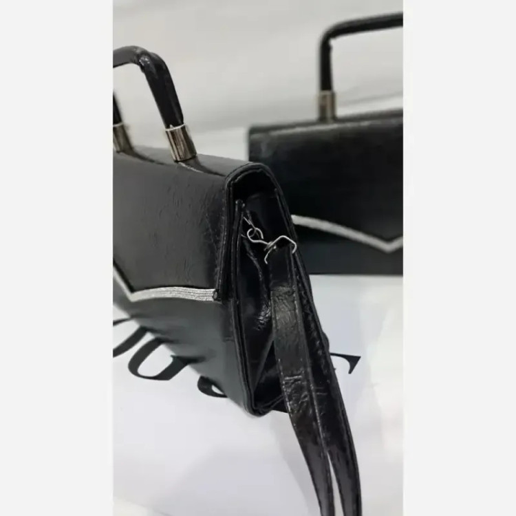 کیف مجلسی ماهلین چرم مشکی سایز 25 در 15