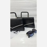 کیف مجلسی ماهلین چرم مشکی سایز 25 در 15