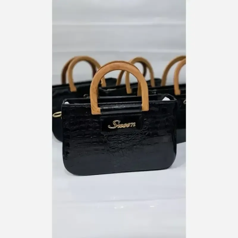 کیف مهرلین چرم مشکی سایز 15 در 20