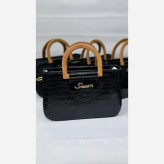 کیف مهرلین چرم مشکی سایز 15 در 20