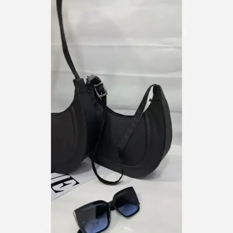 کیف مهرلین چرم مشکی سایز 15 در 20