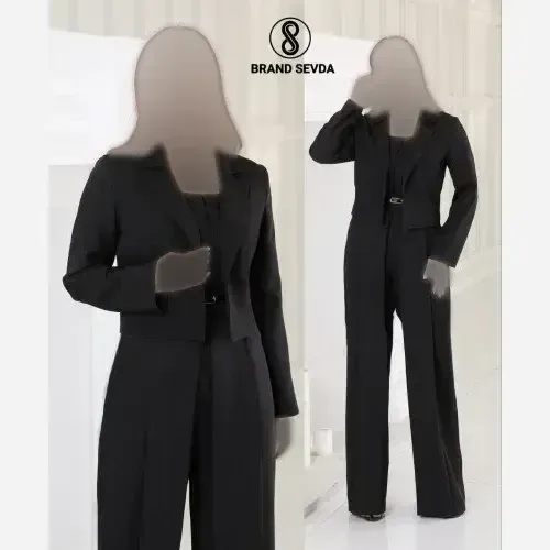سرهمی سه تیکه مجلسی زنانه مازراتی رنگ مشکی