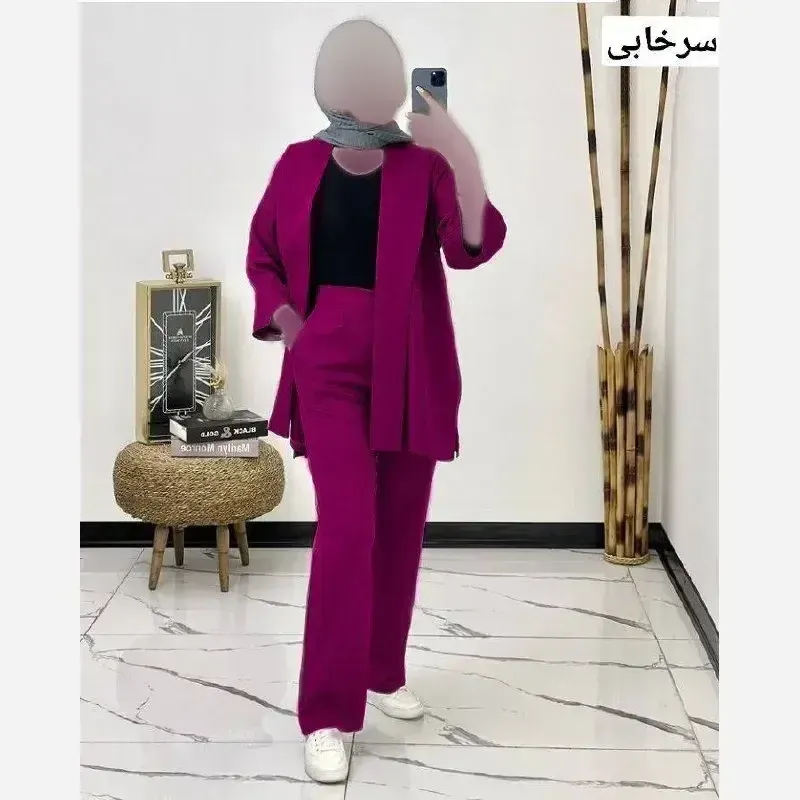 ست مانتو و شلوار طناز جنس میکرو کجراه درجه یک فری سایز