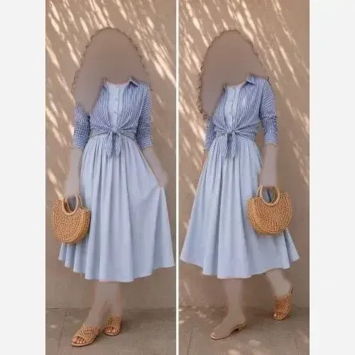 ست دو تیکه مدل هیوا سارافون لینن و شومیز کرپ وارداتی