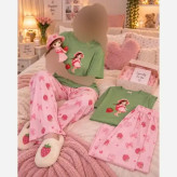 ست تیشرت شلوار عروسکی قواره بزرگ زنانه نخ پنبه بوگاتی فری سایز