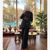 کیف دستی و دوشی زنانه ورساچ چرم ورنی خارجی مشکی سایز 25 در 25 سانتی متر