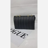 کیف بند زنجیری چرم مشکی زنانه سایز 14 در 20