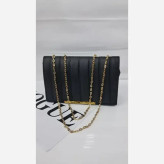 کیف بند زنجیری چرم مشکی زنانه سایز 14 در 20