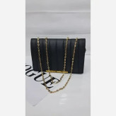 کیف بند زنجیری چرم مشکی زنانه سایز 14 در 20
