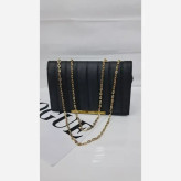کیف بند زنجیری چرم مشکی زنانه سایز 14 در 20