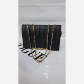 کیف بند زنجیری چرم مشکی زنانه سایز 14 در 20