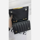 کیف بند زنجیری چرم مشکی زنانه سایز 14 در 20