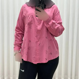 شومیز نخی زنانه فری سایز تا سایز 50 کد 1361 چهارفصل تنخور شیک و راحت