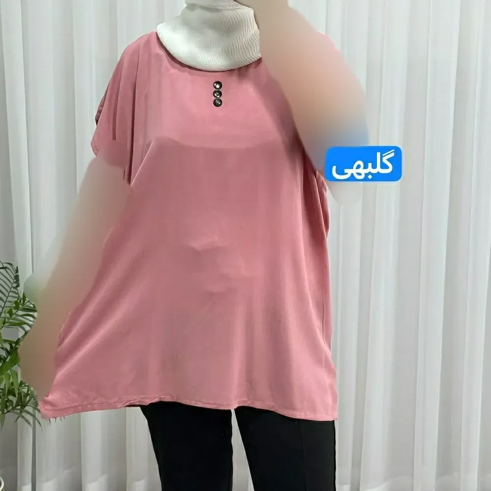 تاپ زنانه نخی ساده سایز بزرگ فری سایز مناسب تا سایز 54