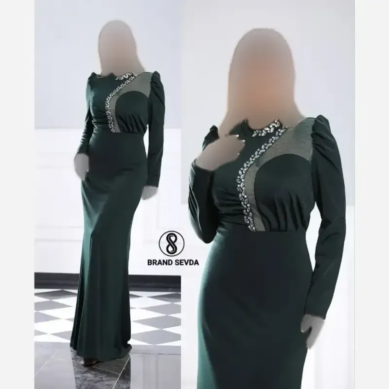 لباس مجلسی مدل مهسان جنس قواصی سنگ دوزی شده سایز 38 تا 48