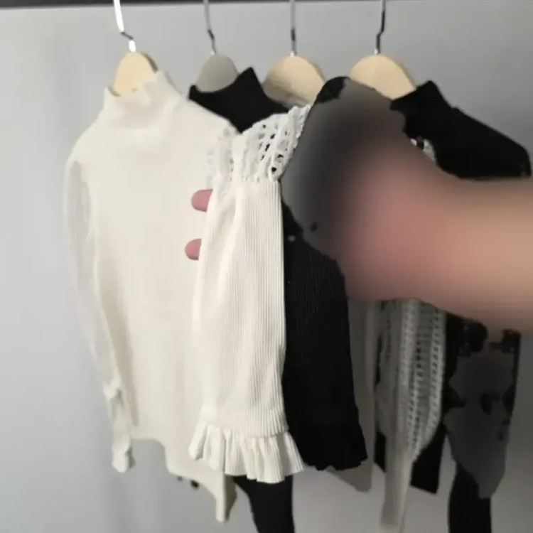 بلوز زنانه یقه 5 سانت آستین توری فانریپ سوپر پنبه کبریتی فری سایز