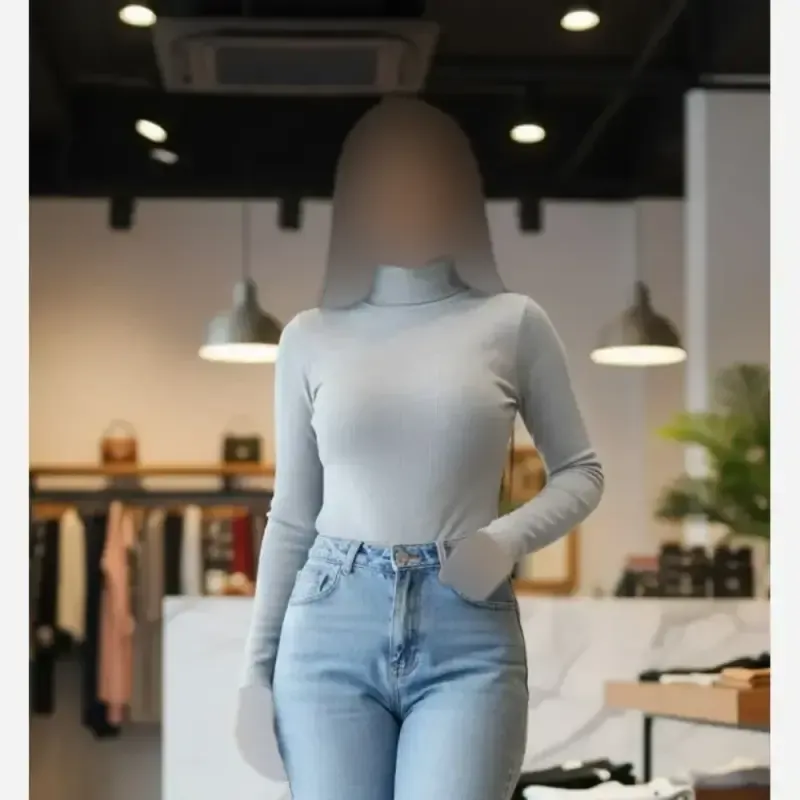 بادی یقه اسکی آستین ساده فانریپ پنبه کبریتی فری سایز