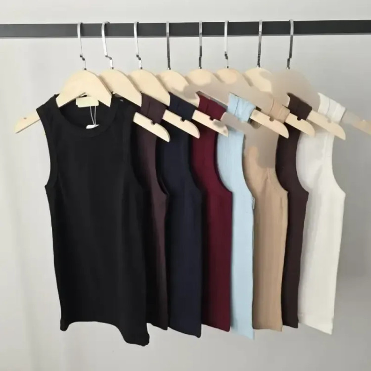 تاپ یقه گرد بیسیک قد 60 جنس فانریپ نخ پنبه فری سایز