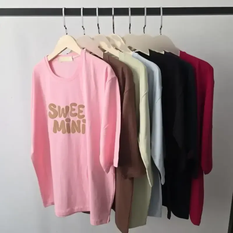 تیشرت باکسی نخ پنبه طرح sweet mini فری سایز