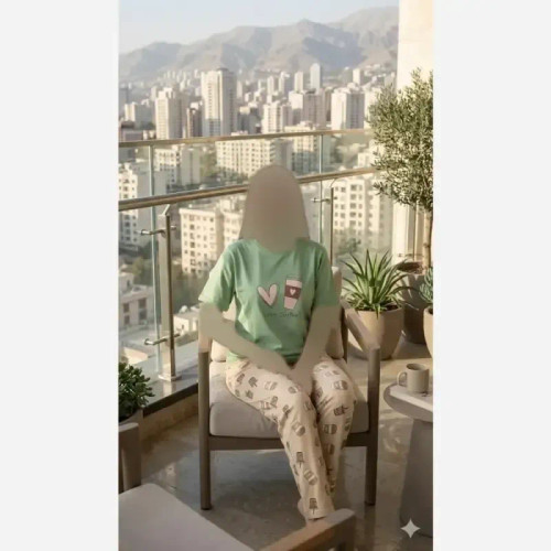 ست تیشرت شلوار فانتزی نخ پنبه و بوگاتی فری سایز