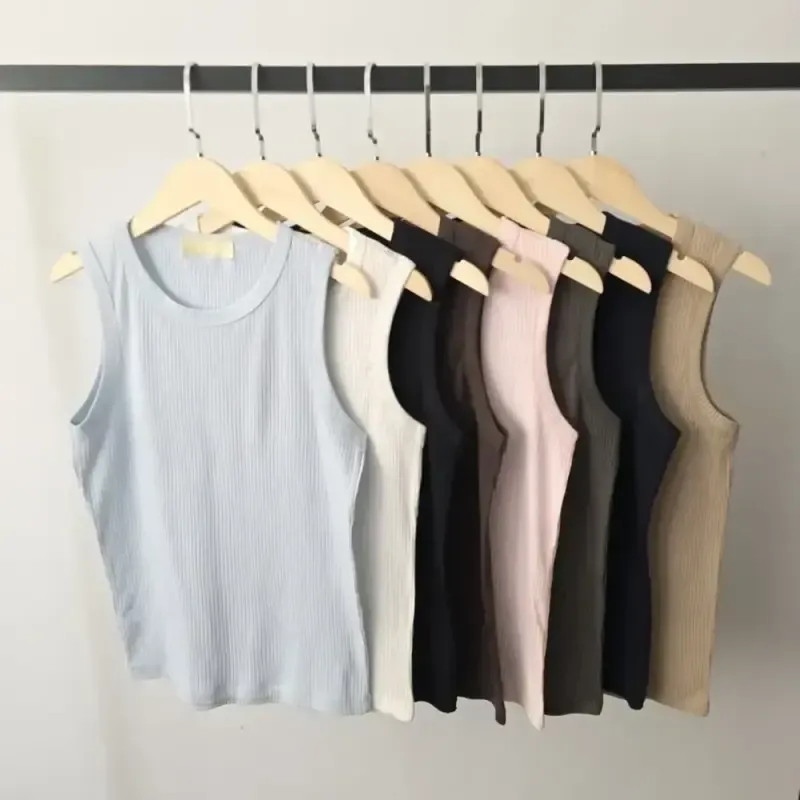 تاپ یقه گرد قواره دار کرکره ای جنس پنبه کرکره ای درجه یک فری سایز