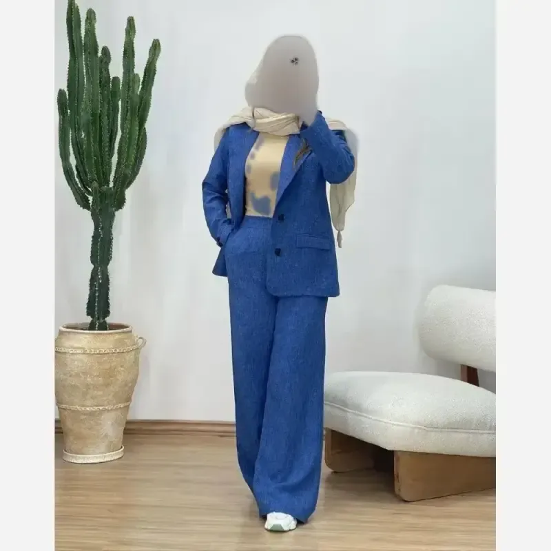 ست کت شلوار زنانه شانتون فروردین رنگ سبز و کاربنی سایز فری مناسب 36 تا 40