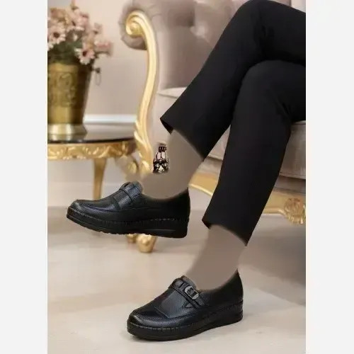 کفش طبی زنانه مدل نسترن رویه چرم پد خارپاشنه