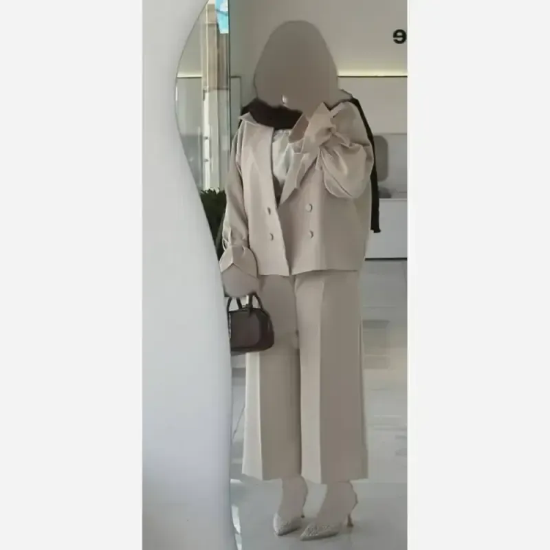 کت شلوار زنانه مازراتی مدل انگور واید لگ سایز فری 38 تا 48 رنگ مشکی شکلاتی استخوانی