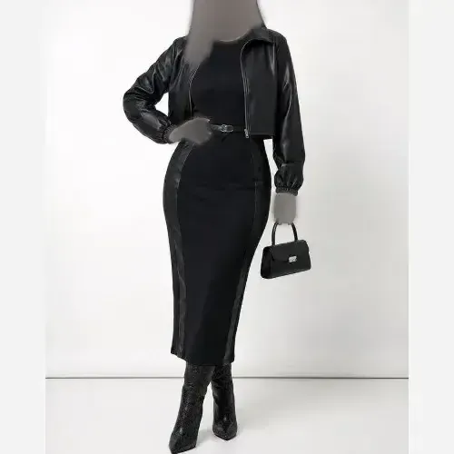 ست کت و سارافون نیتا جنس مازراتی و چرم