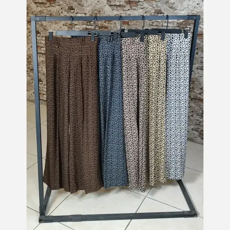 شلوار فول بگ پلنگی کنزو وارداتی پشت کمر کش سایز لارج و ایکس لارج