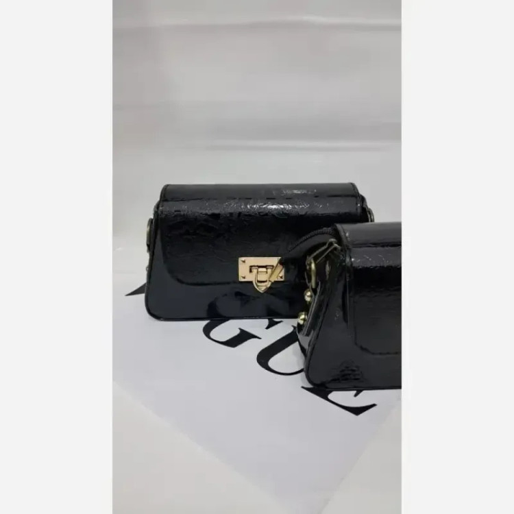 کیف دوشی چرم ورنی مدل آنیا
