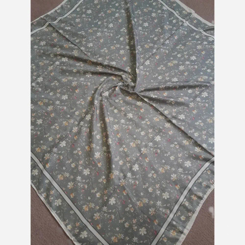 روسری نخی گل ریز قواره 100 سانتی متر تابستانی سبک و راحت