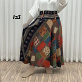 دامن وارداتی اندونزی طرح چهل تیکه فری سایز مناسب تا سایز 48 قد 95 سوپر نخ چهارفصل بدن نما نیست