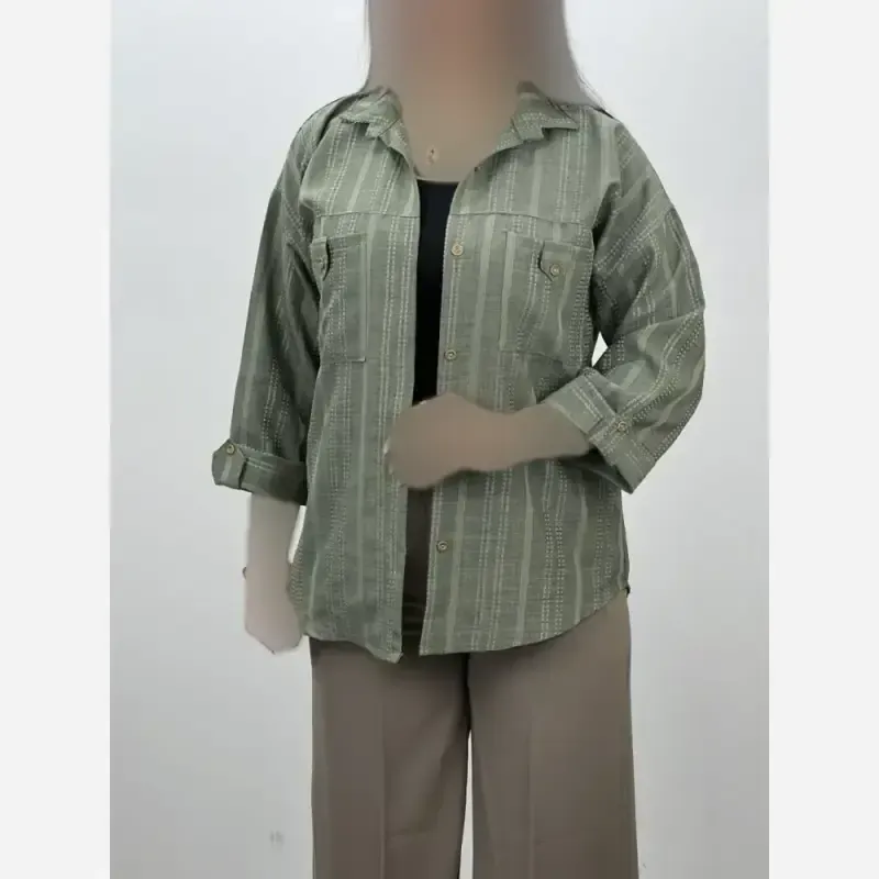 شومیز مانتویی کوک دوزی زنانه جنس صوفیا فری سایز